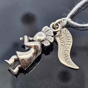925 Sterling Silver Scottsdale Arizona Native American Flute Player Pendant